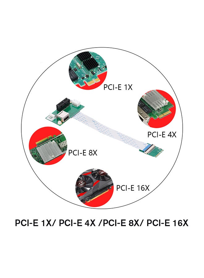 بطاقة محول سلك تمديد من ميني PCI-E إلى PCI-E مع فتحة رأسية. متعدد الألوان - Image 3