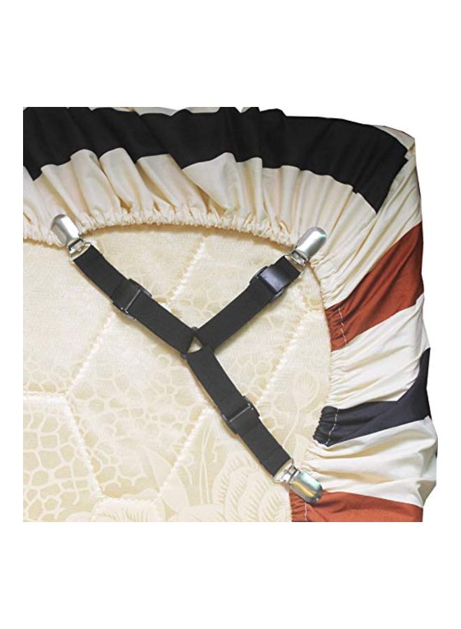 YYST 4-Piece 3-Way Bed Sheet Holder Black/Silver 5.3x2.7x1.7inch  - Image 2