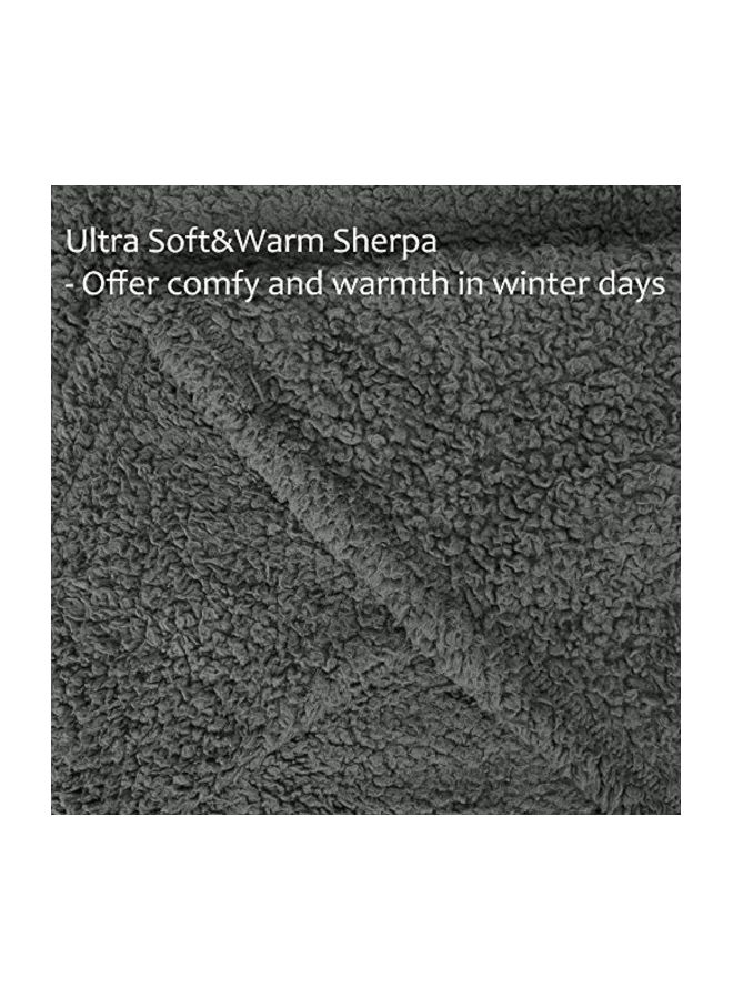 Tirrinia Sherpa Throw Blanket Grey 50x65inch - Image 2
