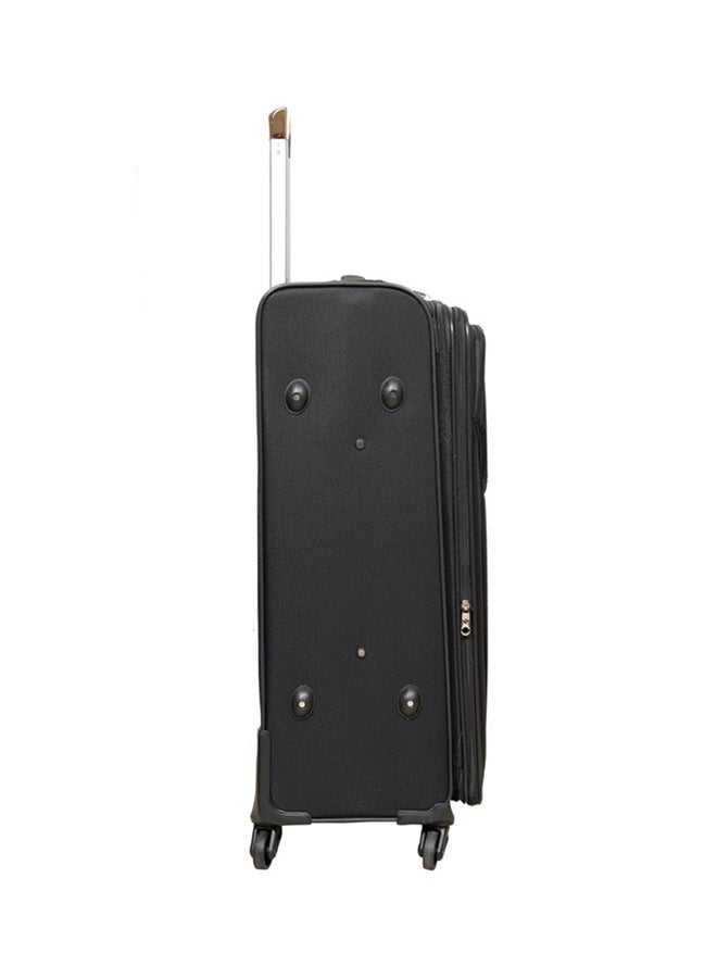 NEW TRAVEL Softside 3 Piece Luggage Trolley Set Black  - Image 4
