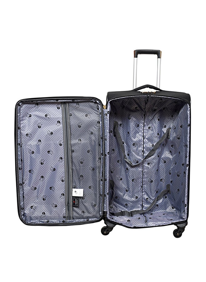 NEW TRAVEL Softside 3 Piece Luggage Trolley Set Black  - Image 5