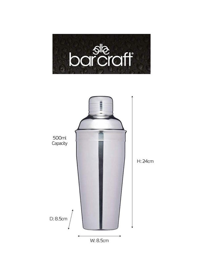 KitchenCraft Stainless Steel Cocktail Shaker Steel 500ml - Image 2