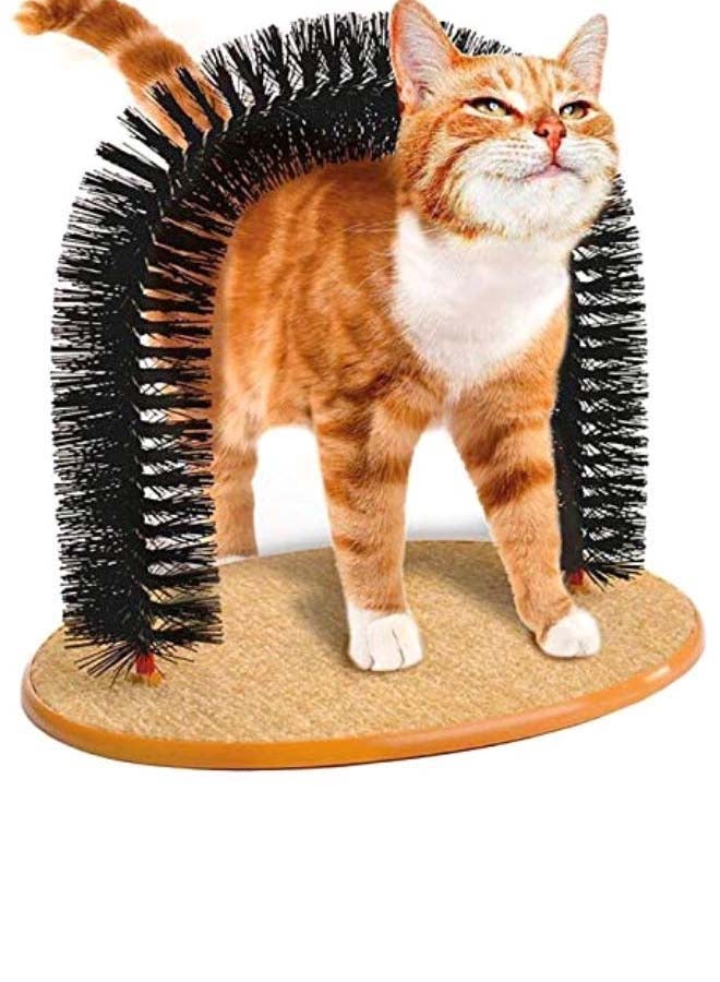 Pet Cat Self Grooming And Massaging Arch Bristles Cat Toy Yellow/Black - Image 2