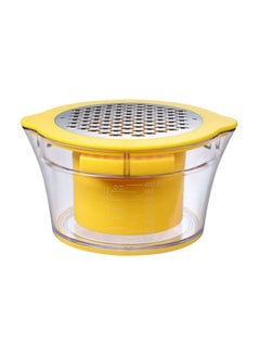 Generic Cob Corn Stripper With Built-In Measuring Cup And Grater Yellow/Clear 9.2cm 