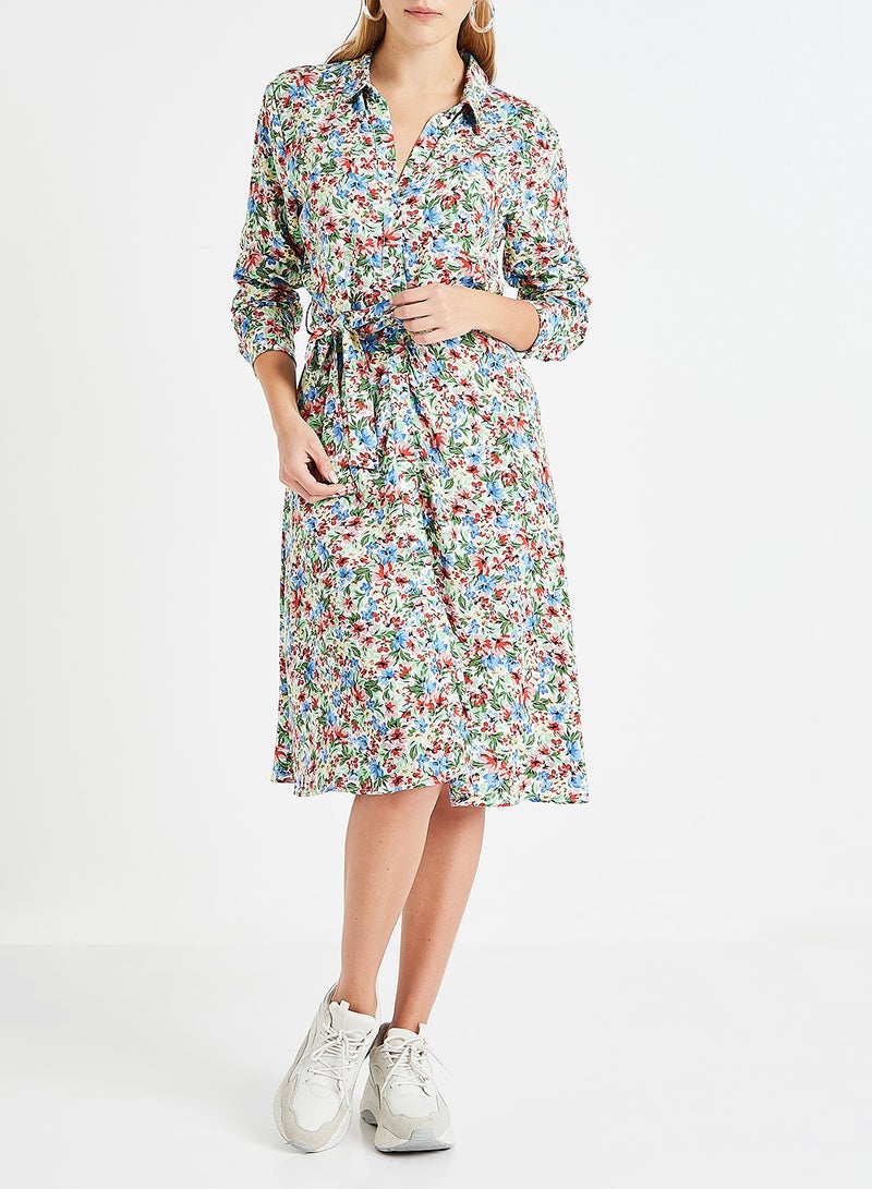 اونلي فستان بنمط قميص بطبعة زهور متعدد الألوان - Image 2
