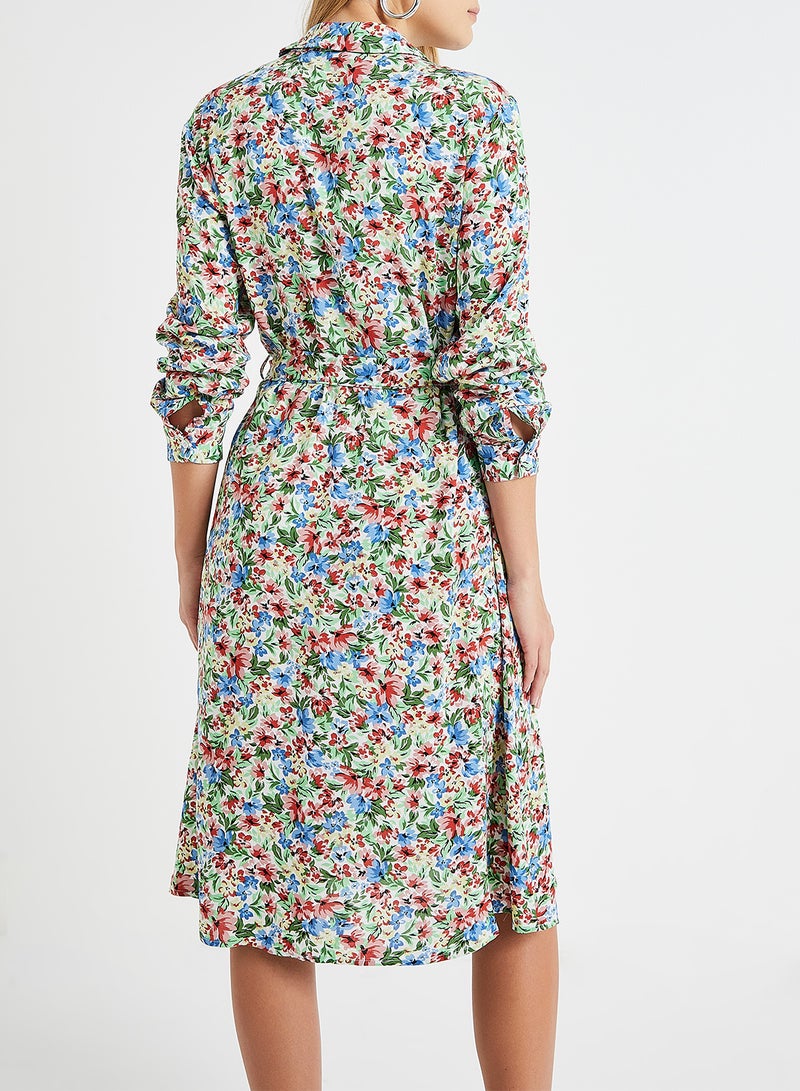اونلي فستان بنمط قميص بطبعة زهور متعدد الألوان - Image 3
