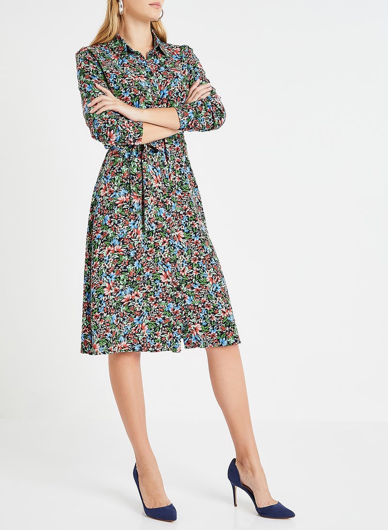 ONLY - Floral Print Shirt Dress Multicolour - Image 1