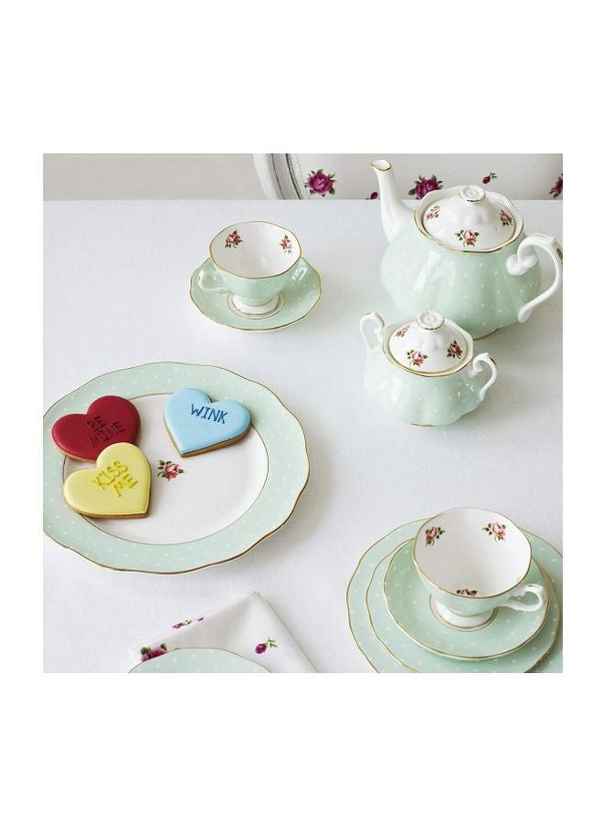 ROYAL ALBERT 3-Piece Place Setting Set Green/White/Gold  - Image 2