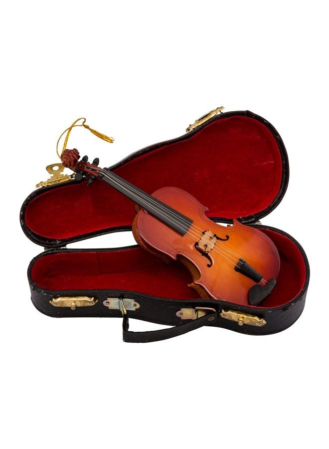 Kurt Adler - Wooden Violin Ornament Red/Black 5.5inch - Image 1