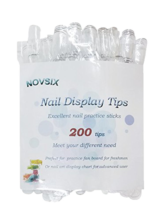 4 Sets Total 200 Finger Nail Display Tips Transparent