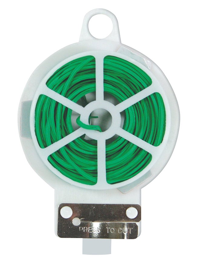 Generic Garden Plant Wire Twist Tie Dispenser With Cutter Green/White 65feet  - Image 1