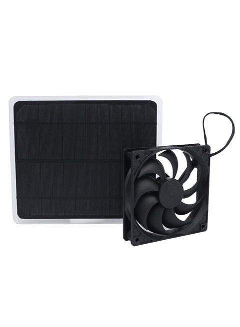 Monocrystalline Solar Cell With USB Port Fan Ventilator Black