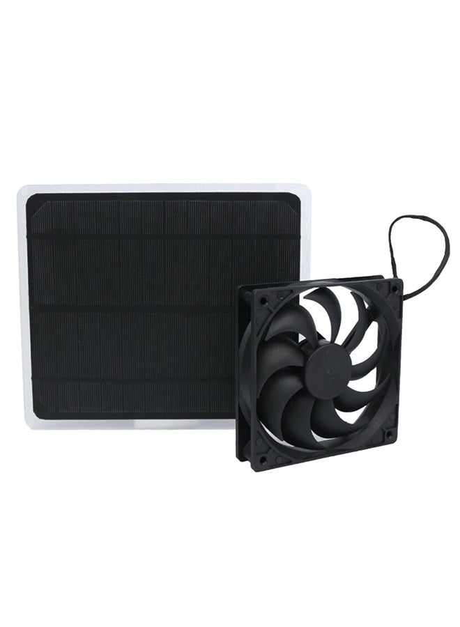 Generic Monocrystalline Solar Cell With USB Port Fan Ventilator Black  - Image 1