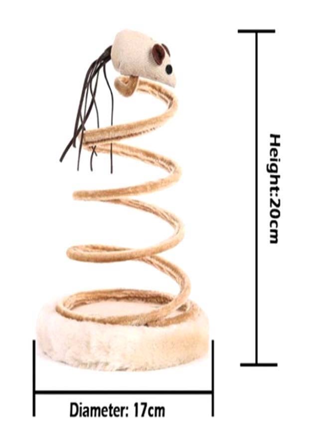 Interactive Spiral Mouse Spring Toy Beige/Gold - Image 2