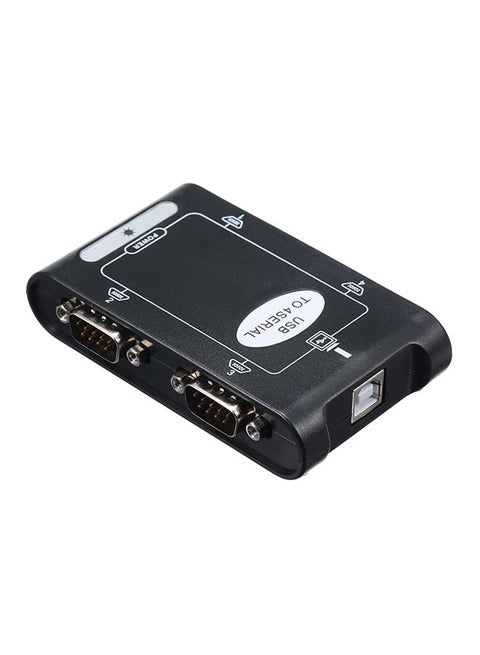 USB 2.0 To 4Port RS232 Adapter Converter Card Black