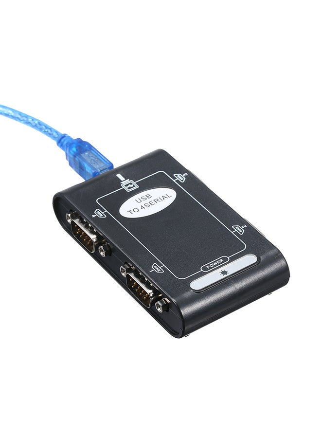 USB 2.0 To 4Port RS232 Adapter Converter Card Black