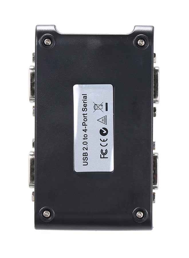 USB 2.0 To 4Port RS232 Adapter Converter Card Black