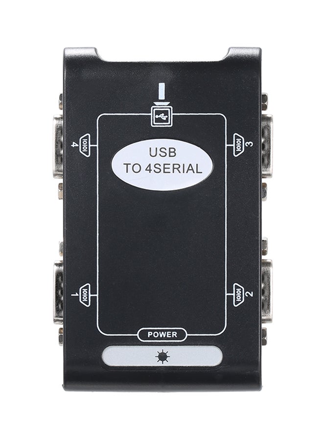 USB 2.0 To 4Port RS232 Adapter Converter Card Black