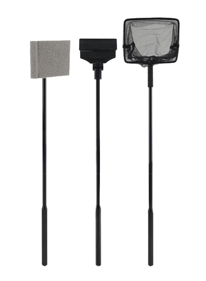 3-In-1 Multi-Function Aquarium Fish Tank Cleaning Tool Kit Black/Grey 110cm - Image 2