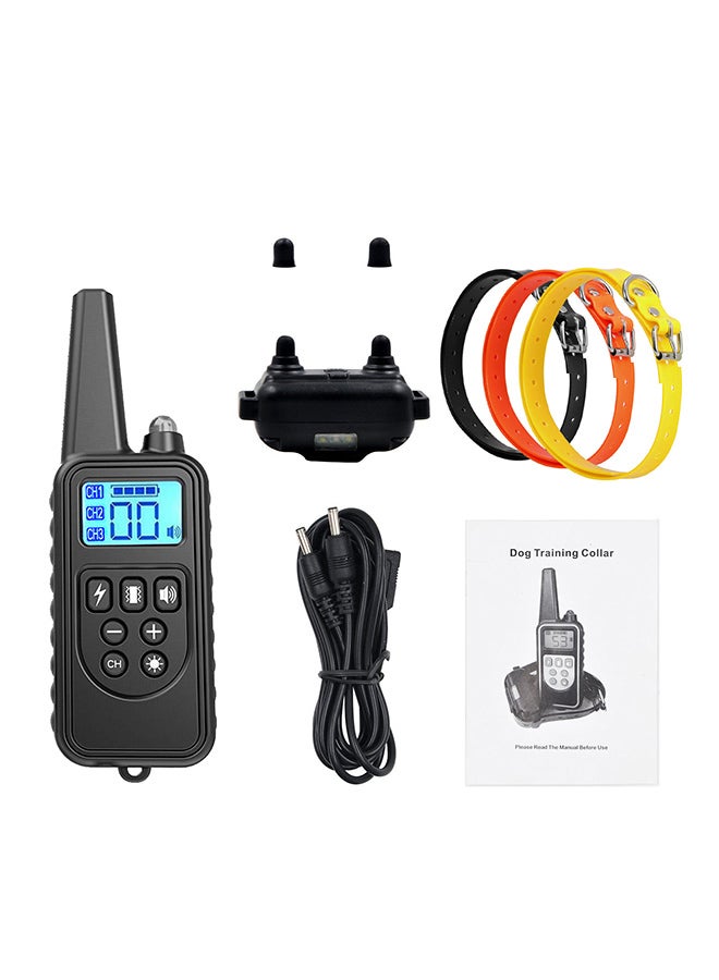 Waterproof Rechargeable Dog Training Collar With Remote Black/Orange/Yellow - Image 1