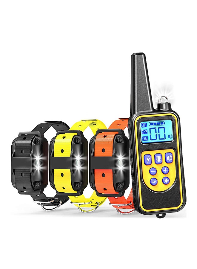 Waterproof Rechargeable Dog Training Collar With Remote Yellow/Black - Image 2