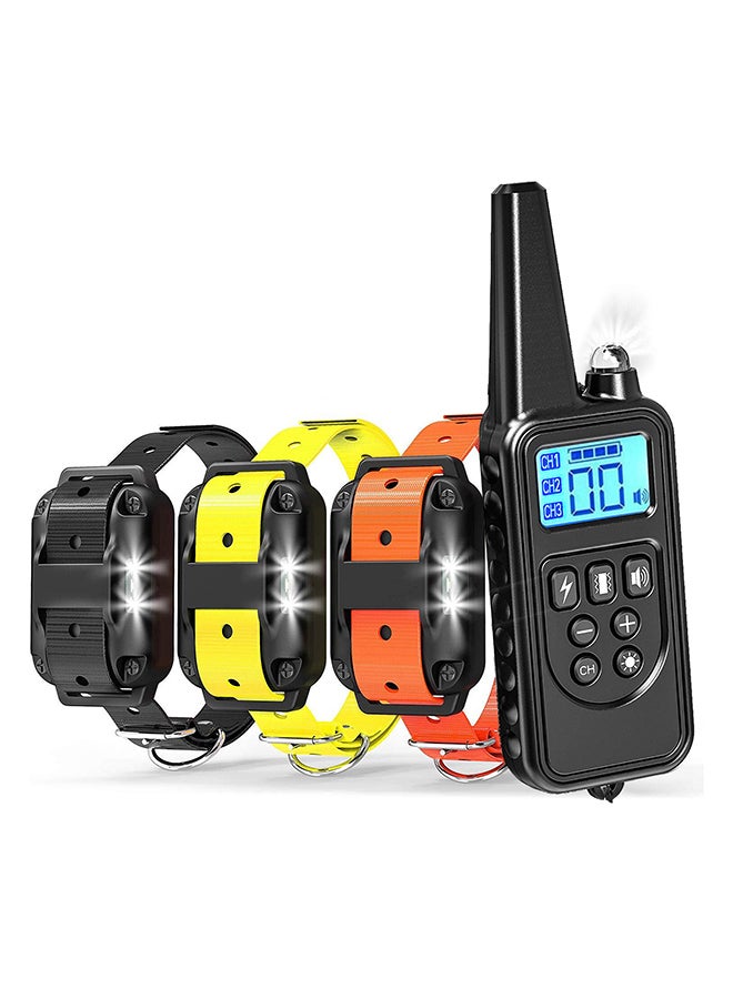 Waterproof Rechargeable Dog Training Collar With Remote Black/Orange/Yellow - Image 2