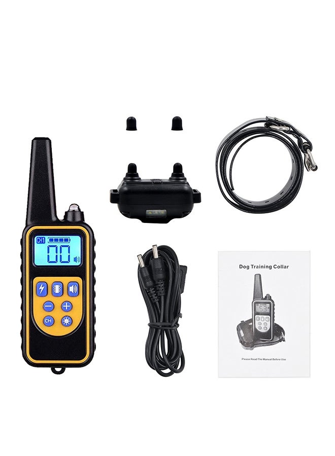 Waterproof Rechargeable Dog Training Collar With Remote Yellow/Black - Image 1