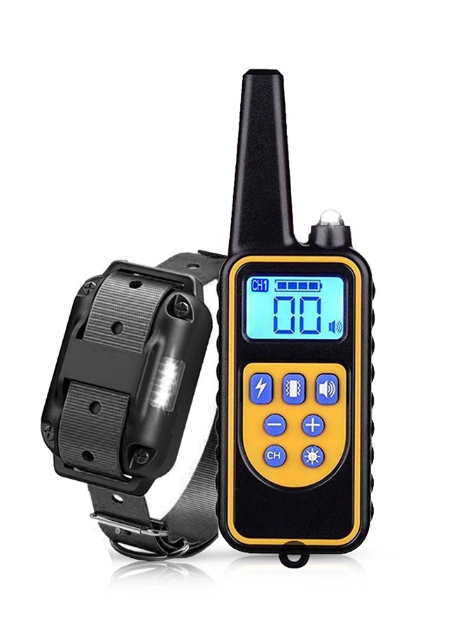 Waterproof Rechargeable Dog Training Collar With Remote Yellow/Black - Image 2