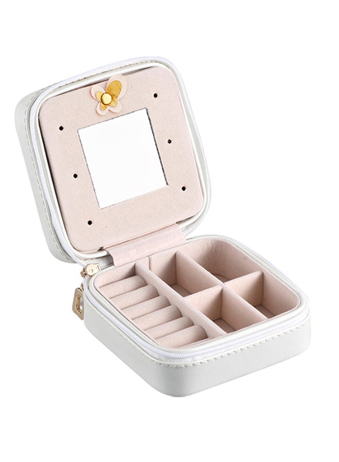 ANSELF Travel Jewelry Organizer Box With Mirror White - Image 1