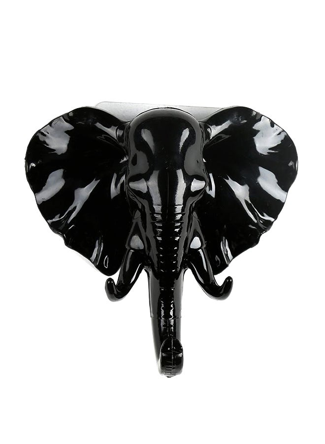 Deer Elephant Head Shape Wall Hanger Hook Black 11 x 11.5cm - Image 1