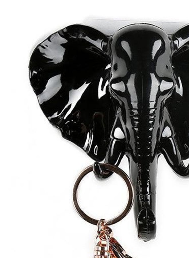 Deer Elephant Head Shape Wall Hanger Hook Black 11 x 11.5cm - Image 3