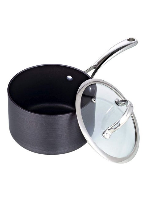 Nonstick Saucepan With Lid Black/Silver