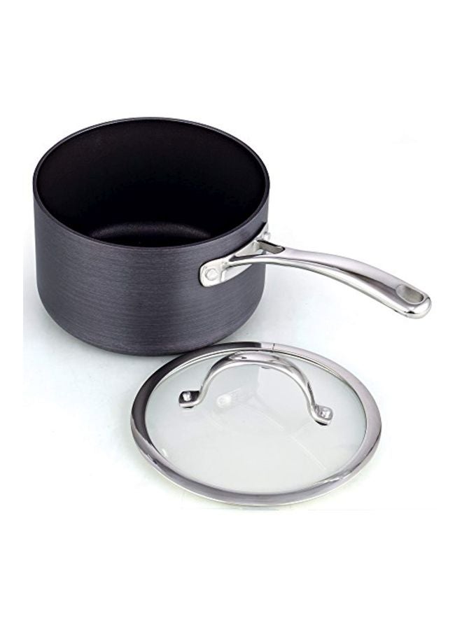 Nonstick Saucepan With Lid Black/Silver