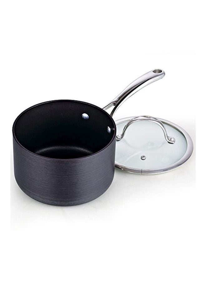 Nonstick Saucepan With Lid Black/Silver