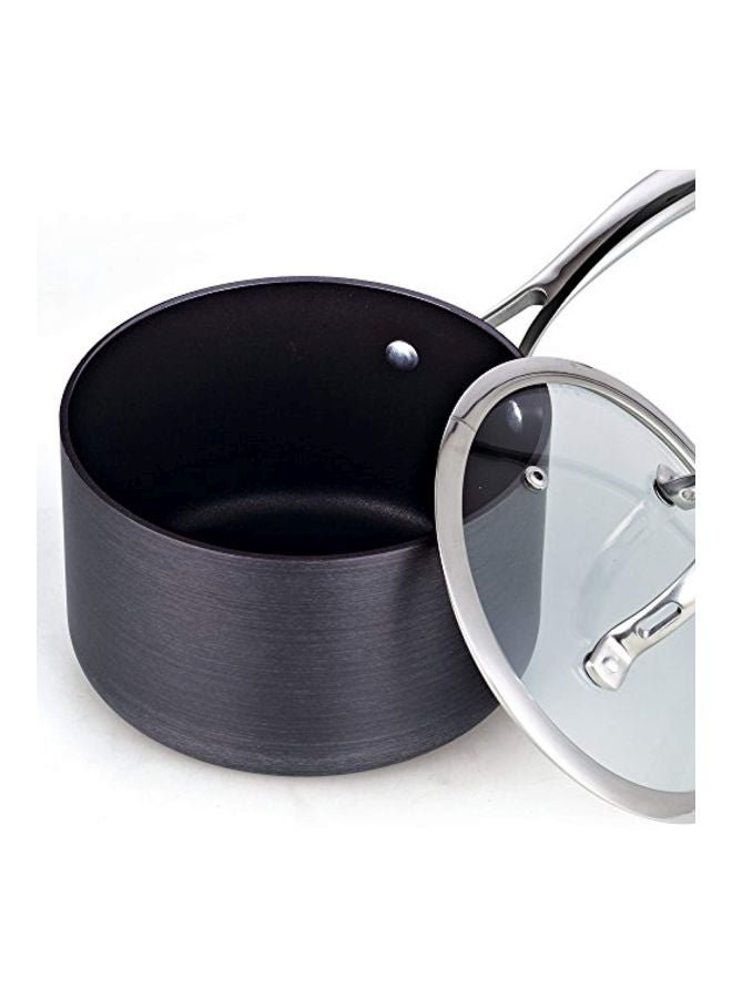 Nonstick Saucepan With Lid Black/Silver