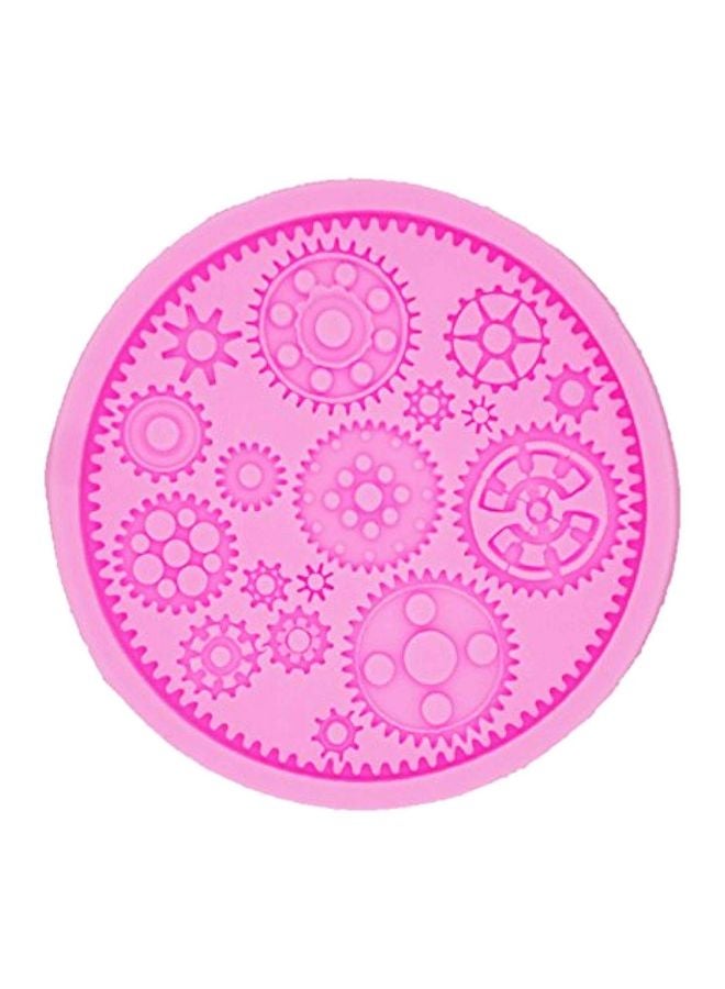 قالب لتزيين الكيك بتصميم ساعة لون وردي 4.5x4.5x0.6بوصة