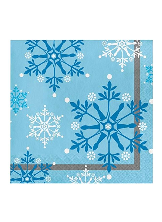 CREATIVE CONVERTING 16-Piece Snowflake Swirls Napkins 317148  - Image 1