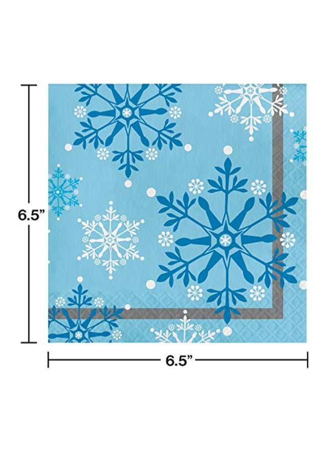 CREATIVE CONVERTING 16-Piece Snowflake Swirls Napkins 317148  - Image 2