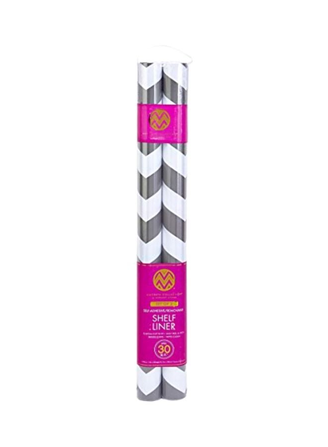 Pack Of 2 Self Adhesive Shelf Liner Rugby Chevron Graphite 120x18inch