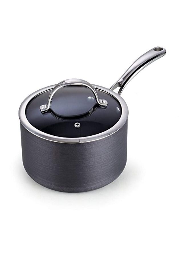 Nonstick Saucepan With Lid Black/Silver