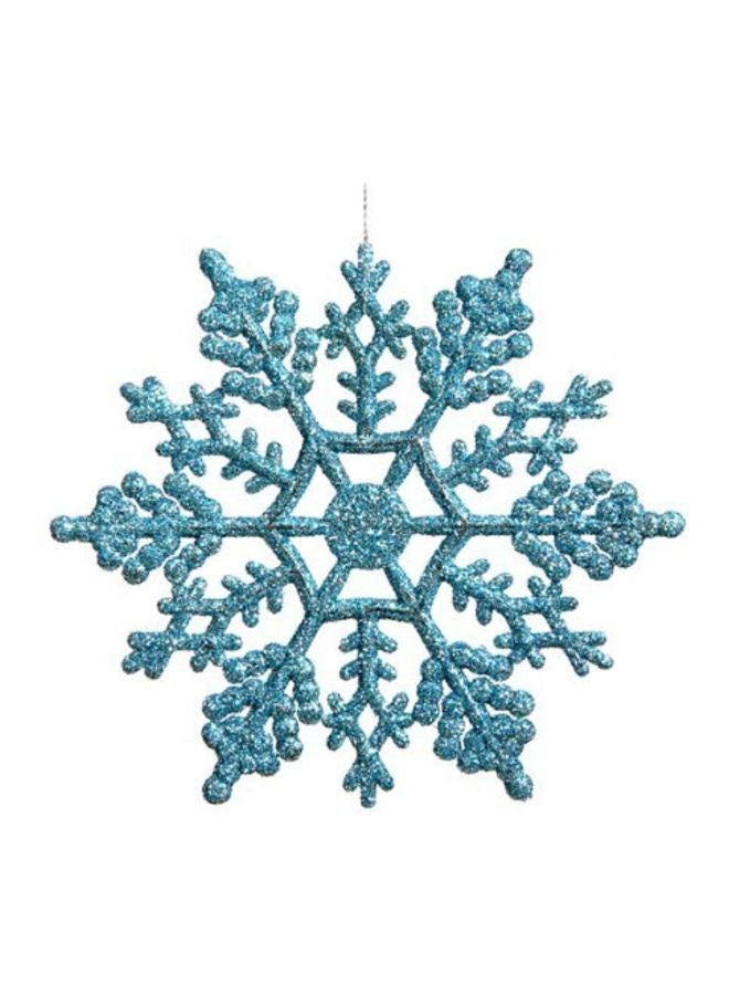 Leoie Pack Of 24 Decorative Christmas Snowflake Ornament Blue 4inch 