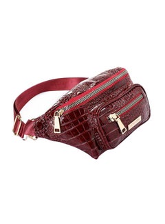 Silvio Torre Shiny Crocodile Skin Waist Bag Maroon  - Image 3