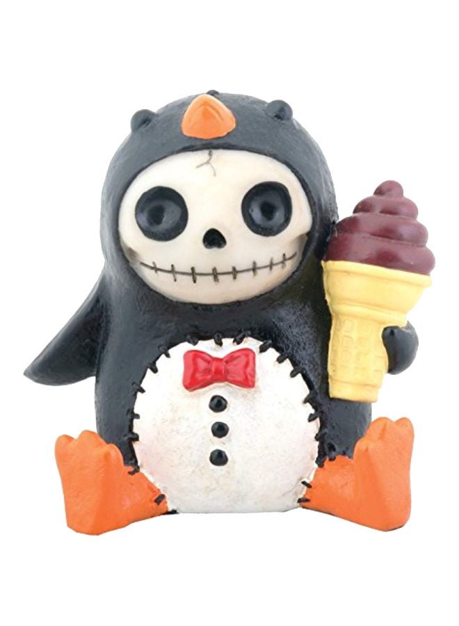 SUMMIT BY WHITE MOUNTAIN Furry Bones Pen Penguin Statue Orange/Beige/White 2.75x2.25x2.75inch 