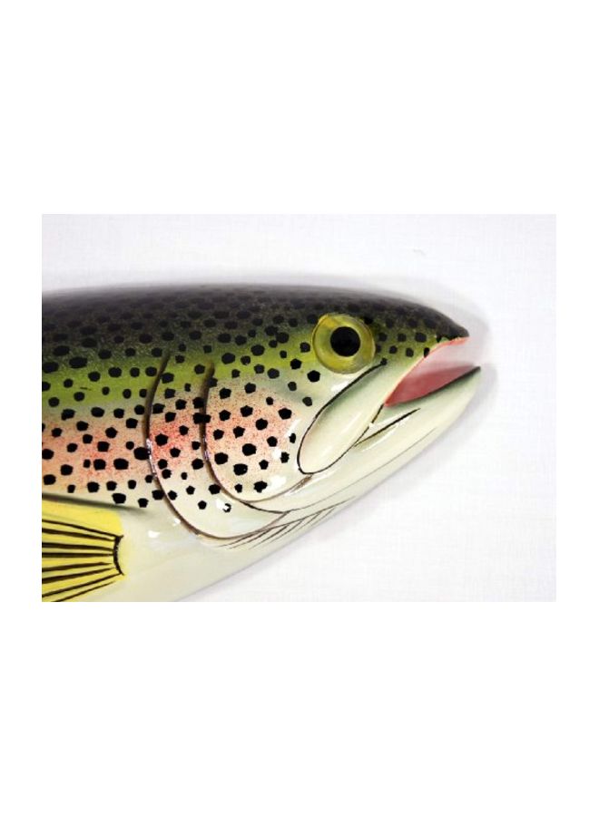 Lx Decorative Hand Painted Fish Figurine Green/Beige/Black 18inch - Image 2