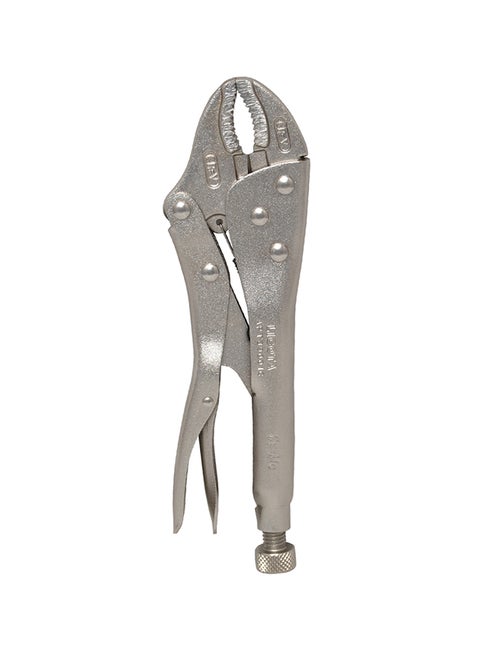Curved Jaws Wire Cutter Locking Pliers Silver 10inch