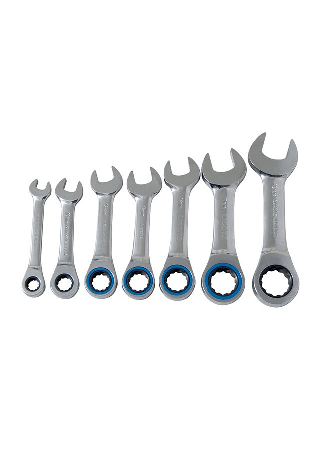 LICOTA 7-Piece One Way Stubby Gear Wrench Set Silver - Image 1