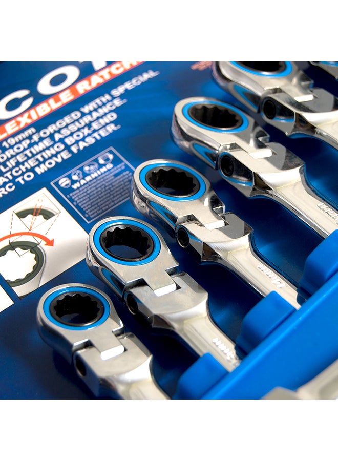 LICOTA 8-Piece Flexible Ratchet Wrench Set Silver - Image 3