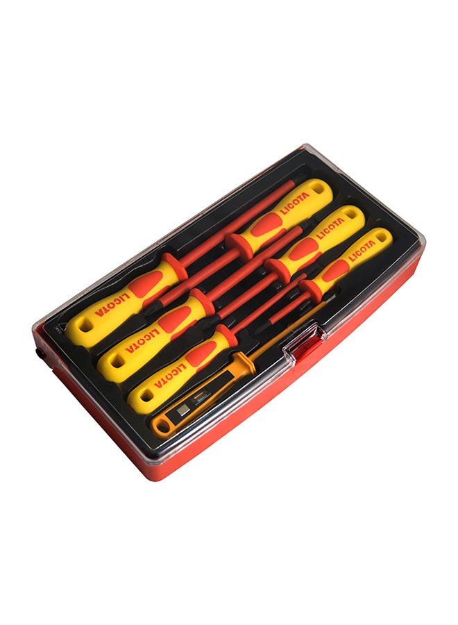 ليكوتا طقم مفكات Vde عازلة واحترافية مكون من 7 قطع أحمر/أصفر - Image 3