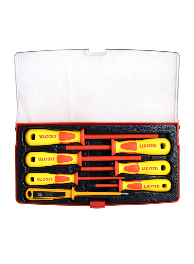 ليكوتا طقم مفكات Vde عازلة واحترافية مكون من 7 قطع أحمر/أصفر - Image 1