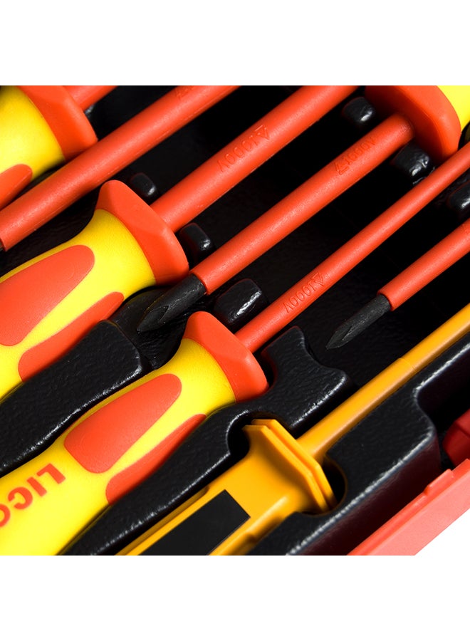 ليكوتا طقم مفكات Vde عازلة واحترافية مكون من 7 قطع أحمر/أصفر - Image 4